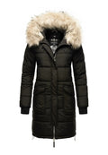 Fuzzy Trim Hooded Padded Coats