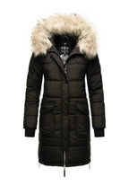Fuzzy Trim Hooded Padded Coats