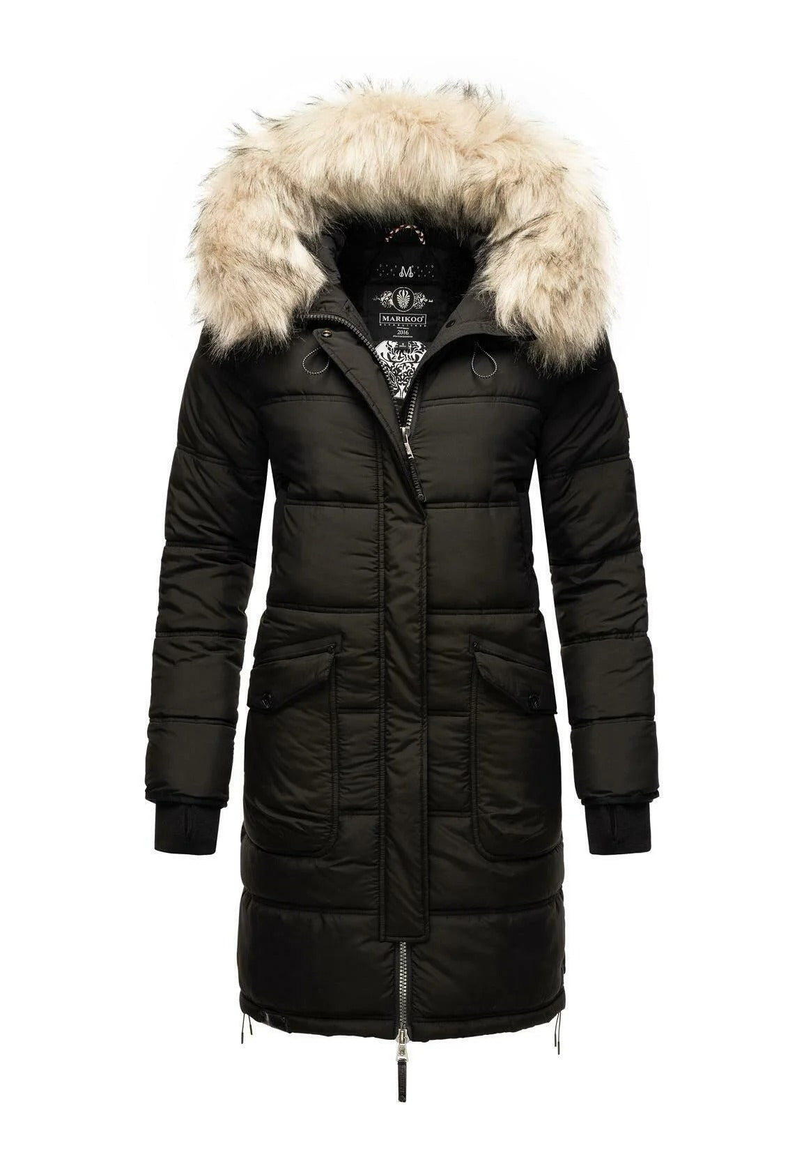 Fuzzy Trim Hooded Padded Coats