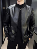 Zip-Up Leather Coat