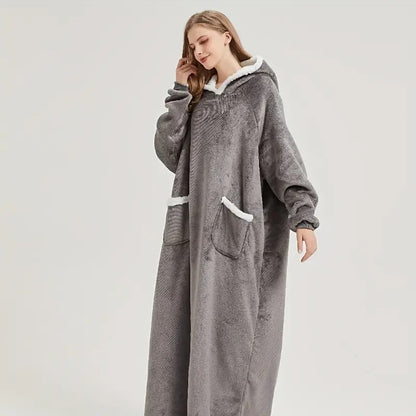 Cozy Plush Hooded Gown