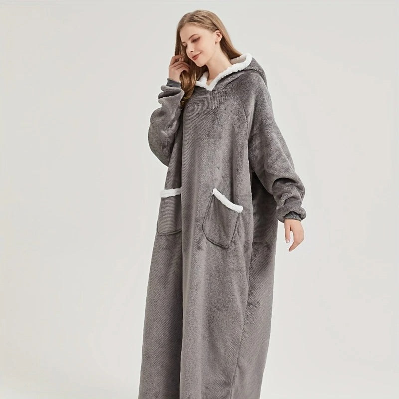 Cozy Plush Hooded Gown