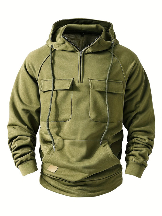 Half-Zip Cargo Sweatshirt