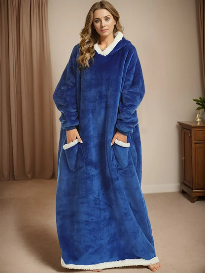 Cozy Plush Hooded Gown