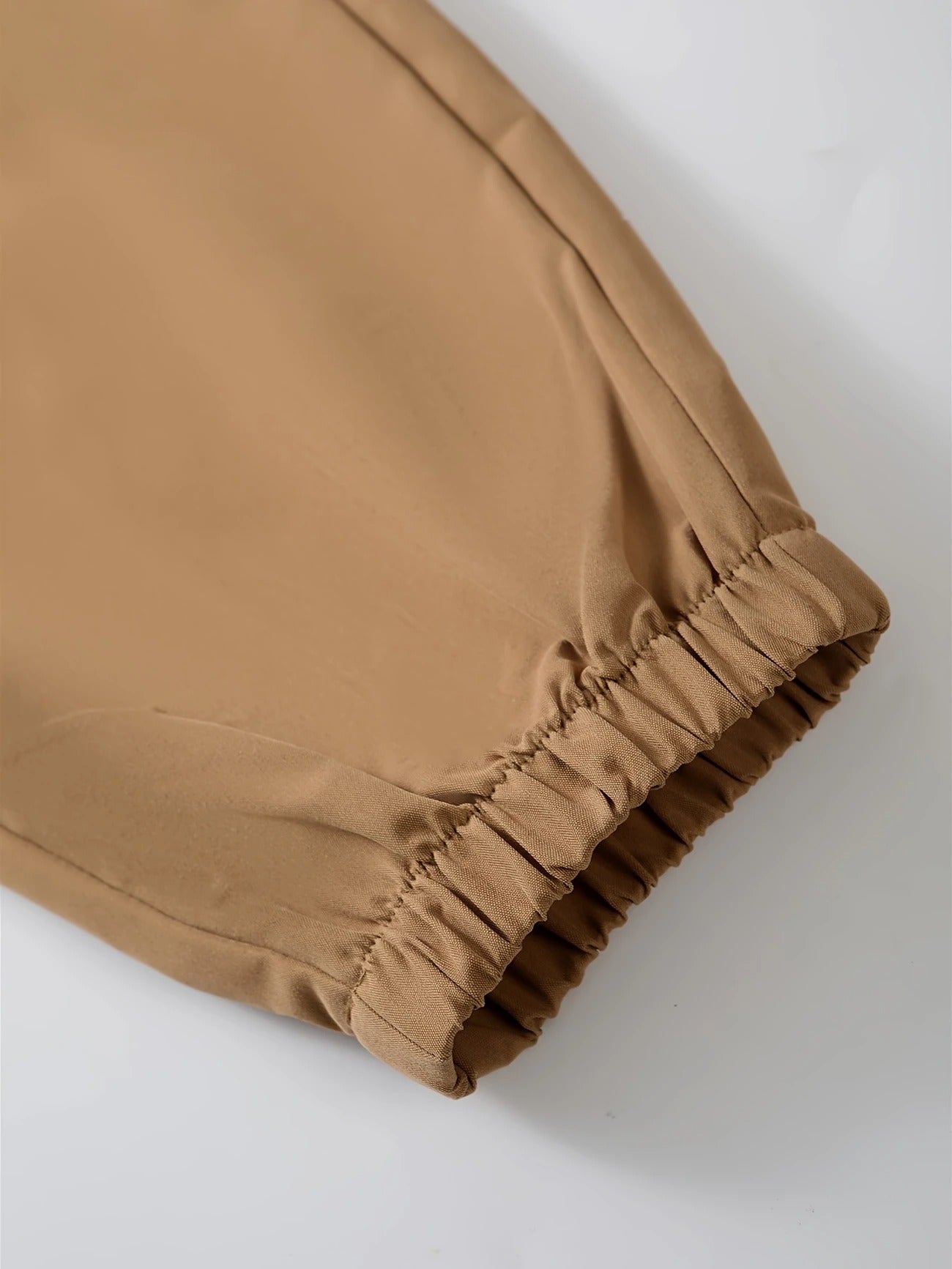 Long Sleeve Shirt Solid Drawstring Pants  Two-piece Sets