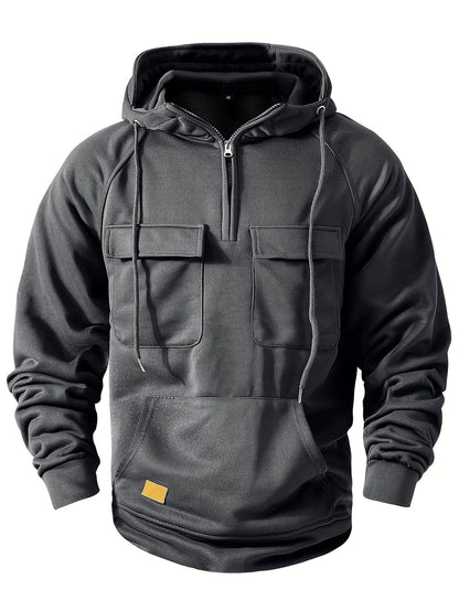 Half-Zip Cargo Sweatshirt