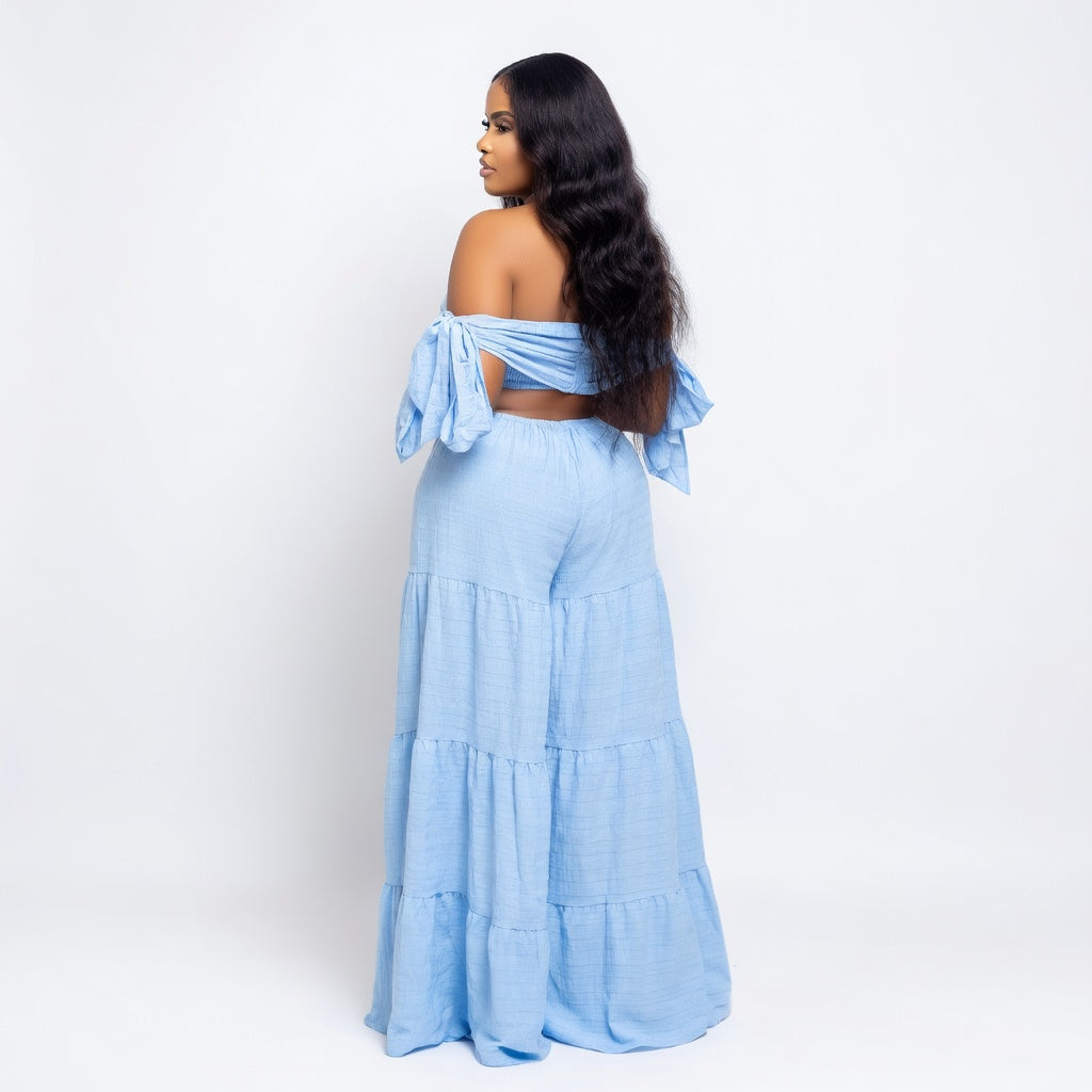Off Shoulder Tube Loose Wide Leg Jumpsuit
