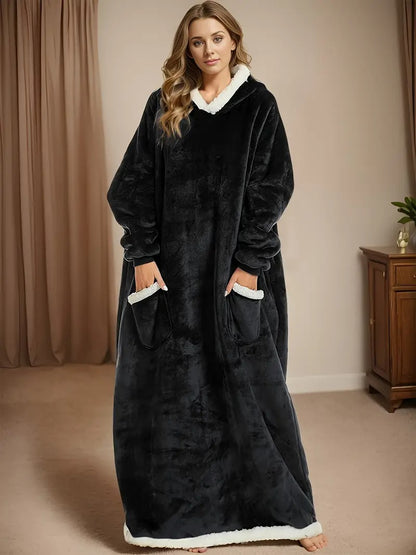 Cozy Plush Hooded Gown