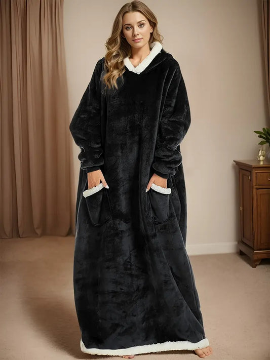Cozy Plush Hooded Gown