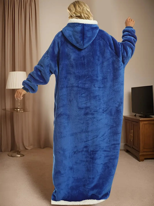 Cozy Plush Hooded Gown