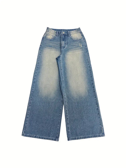 Pair of blue jeans on a white background