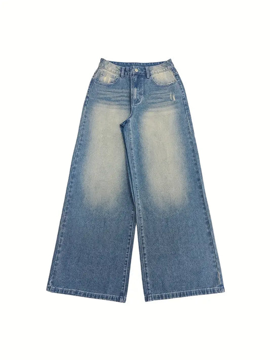 Pair of blue jeans on a white background