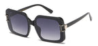 Black sunglasses with gradient lenses on a white background