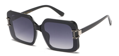 Black sunglasses with gradient lenses on a white background