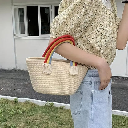Rainbow Handle Tote Bag
