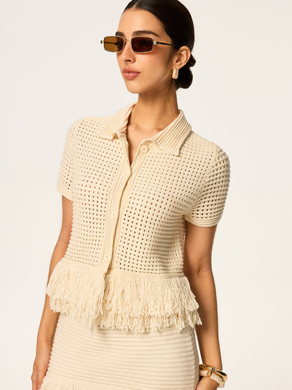 Two - Piece Crochet Knit Set