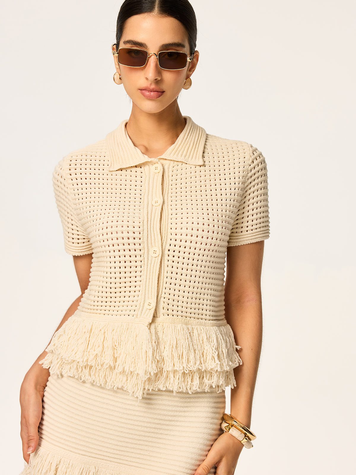 Two - Piece Crochet Knit Set