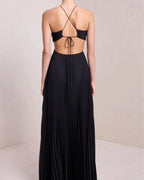 Elegant Ruched Halter Backless Dress