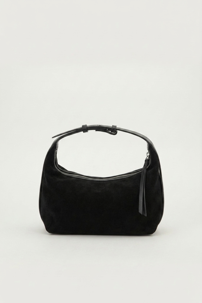 The Suede Crescent Hobo Bag