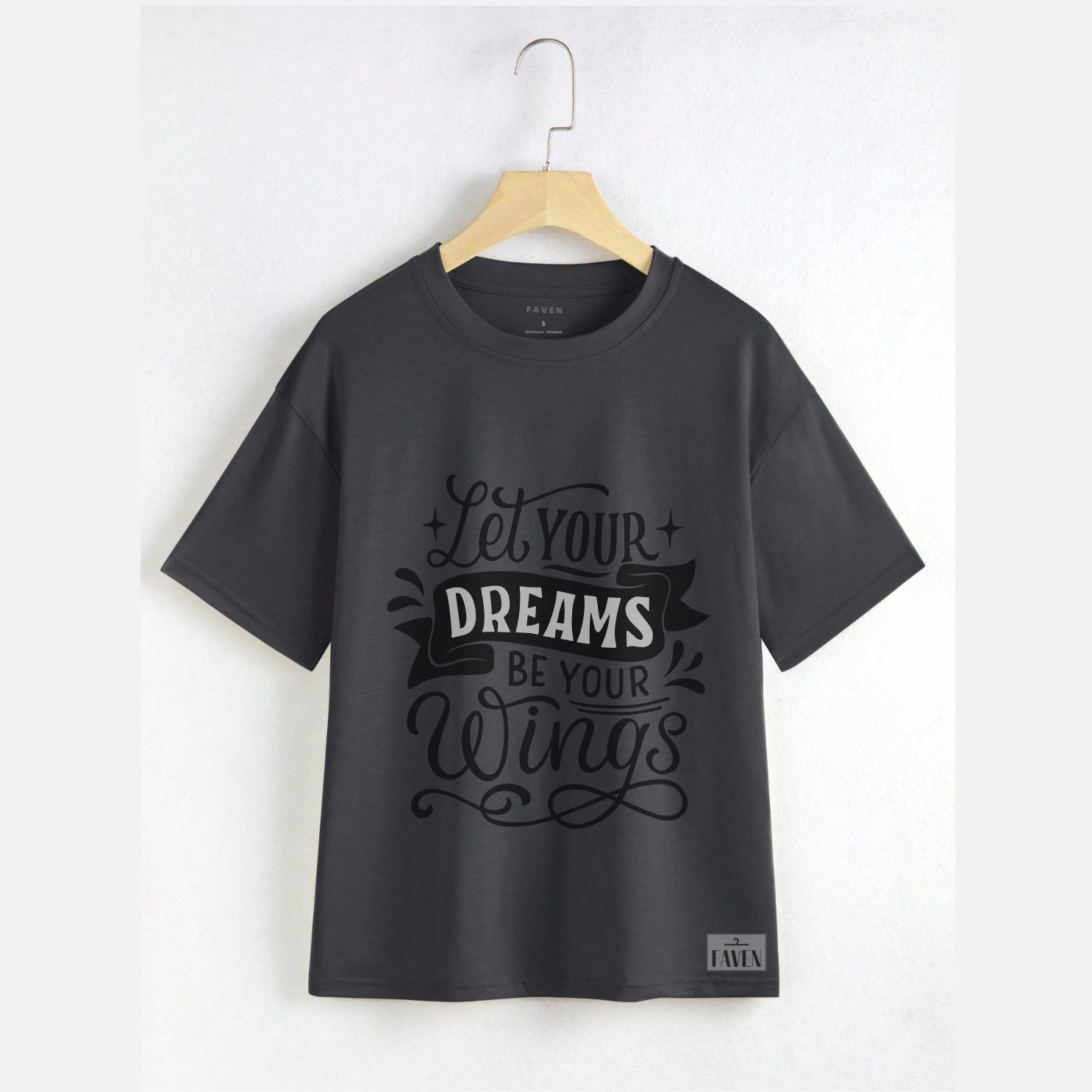 Rare Your Dreams Neck Knitted Casual Short-Sleeve T-Shirt
