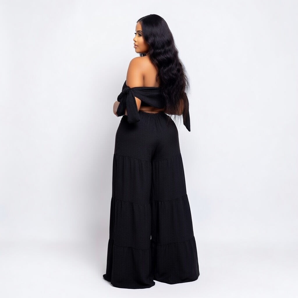 Off Shoulder Tube Loose Wide Leg Jumpsuit