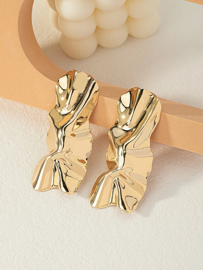 Textured Metal Stud Earrings