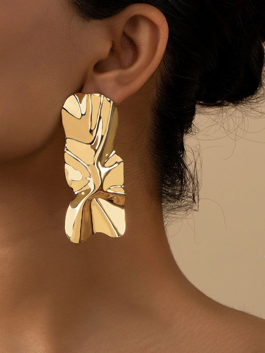 Textured Metal Stud Earrings