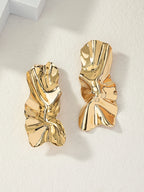 Textured Metal Stud Earrings