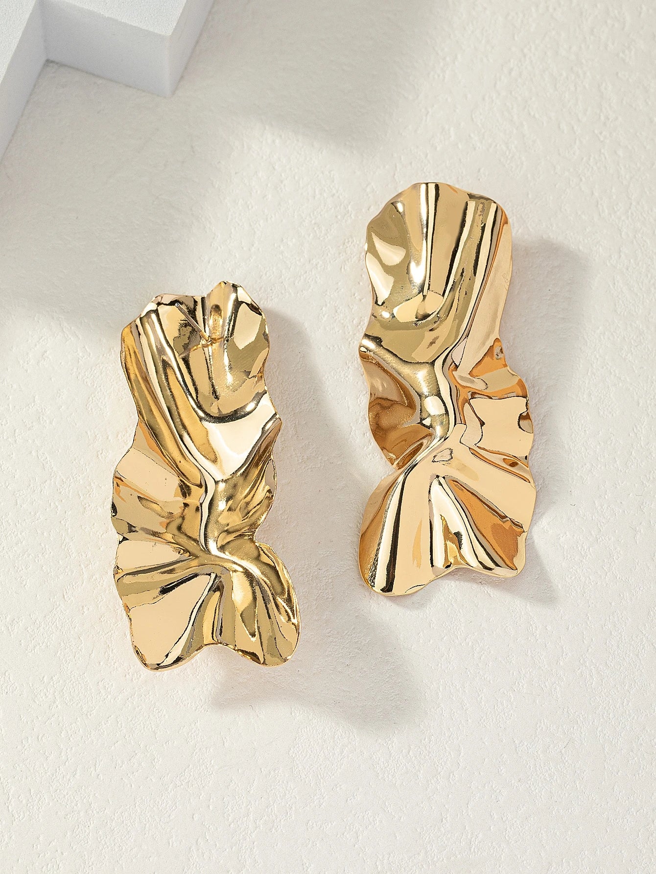Textured Metal Stud Earrings