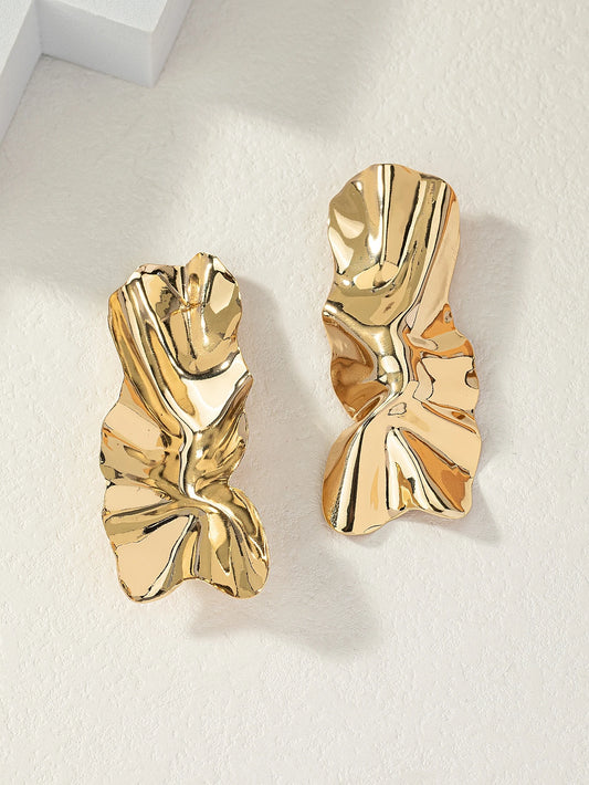 Textured Metal Stud Earrings