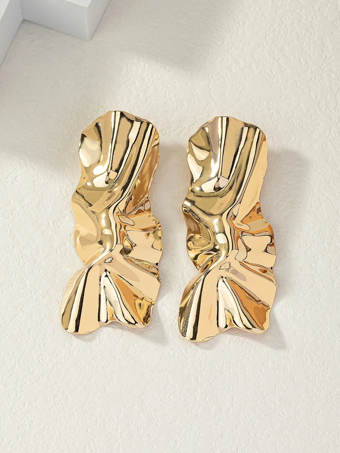Textured Metal Stud Earrings