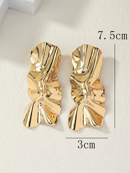 Textured Metal Stud Earrings