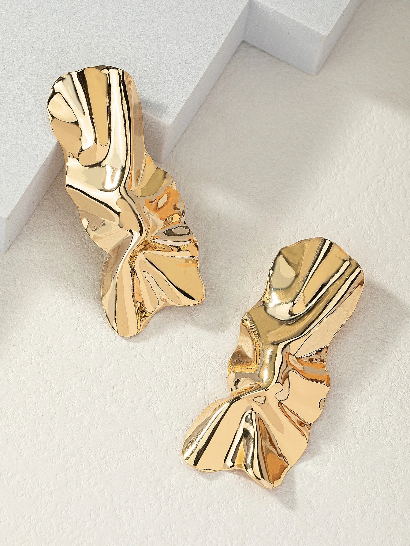 Textured Metal Stud Earrings