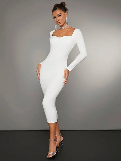 Sweetheart Neck Bodycon Dress