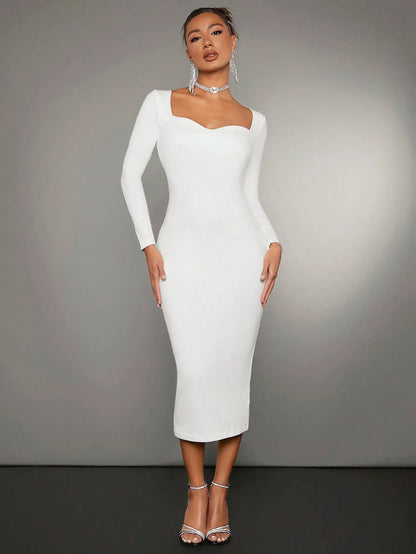 Sweetheart Neck Bodycon Dress