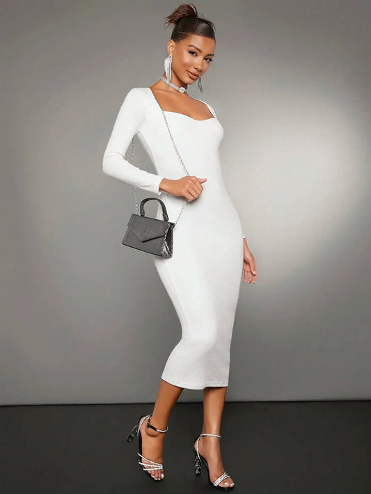Sweetheart Neck Bodycon Dress