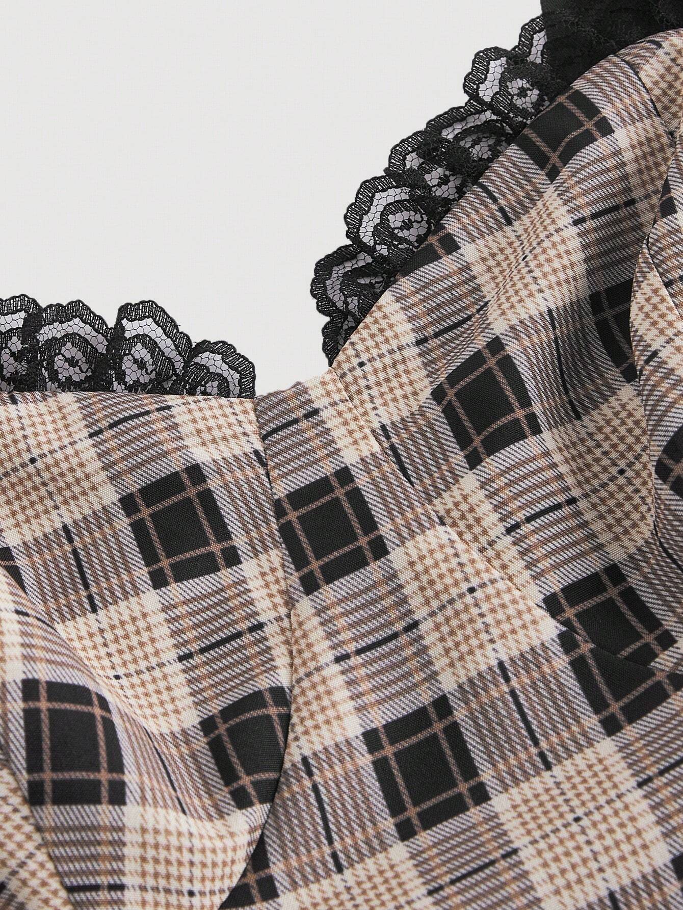 Elegant Plaid Belted Dress