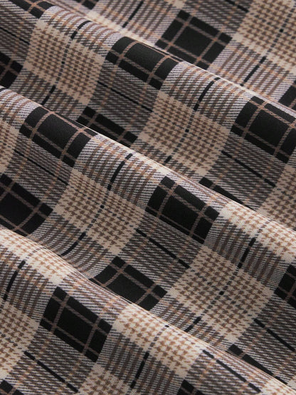 Elegant Plaid Belted Dress