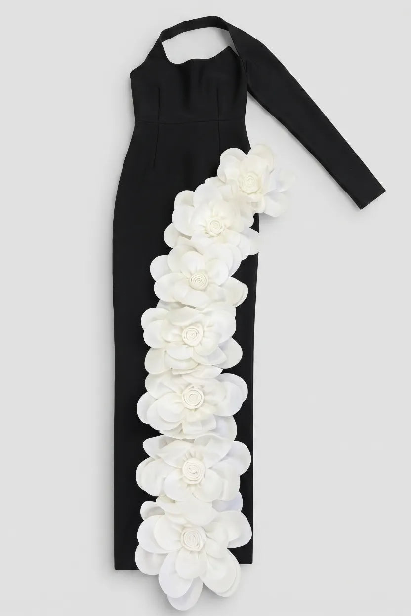 The Midnight Bloom Column Dress