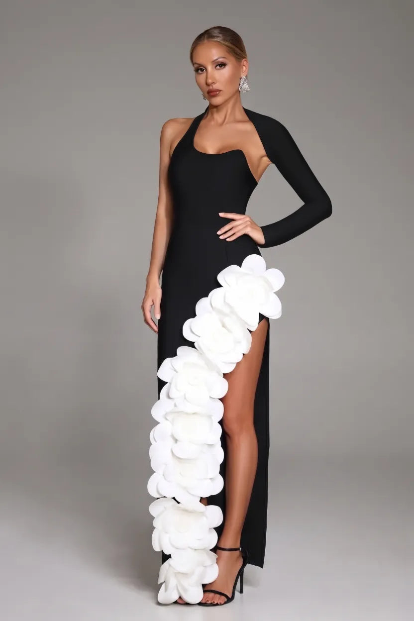 The Midnight Bloom Column Dress