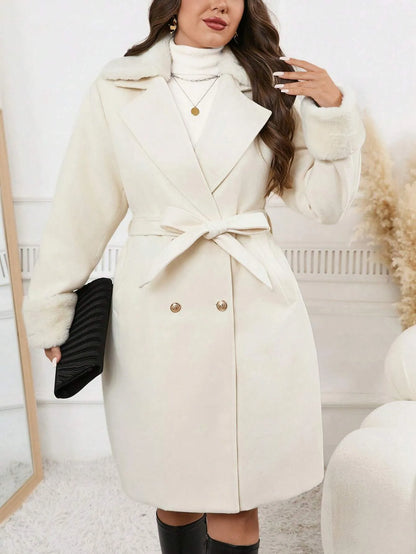Fur Collar Knitted Coat