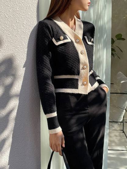 Trim Button Front Cardigan