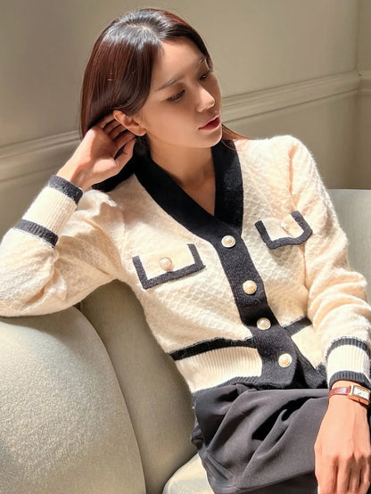 Trim Button Front Cardigan
