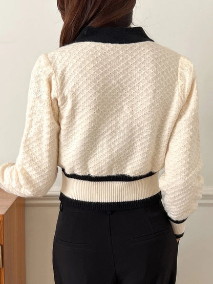 Trim Button Front Cardigan