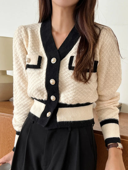 Trim Button Front Cardigan