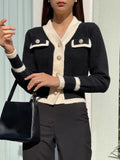 Trim Button Front Cardigan