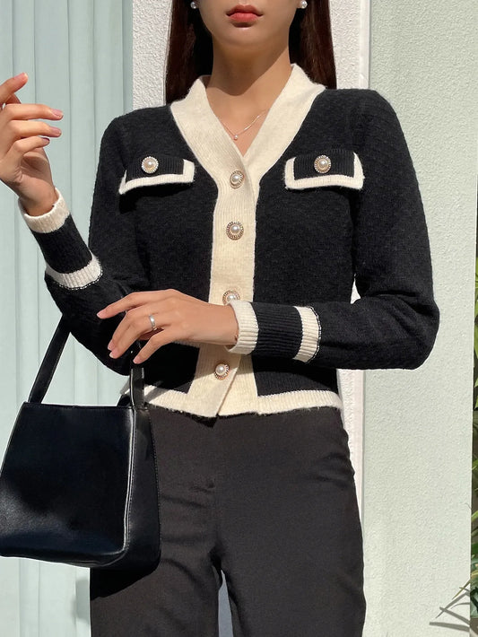 Trim Button Front Cardigan