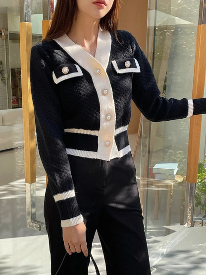 Trim Button Front Cardigan