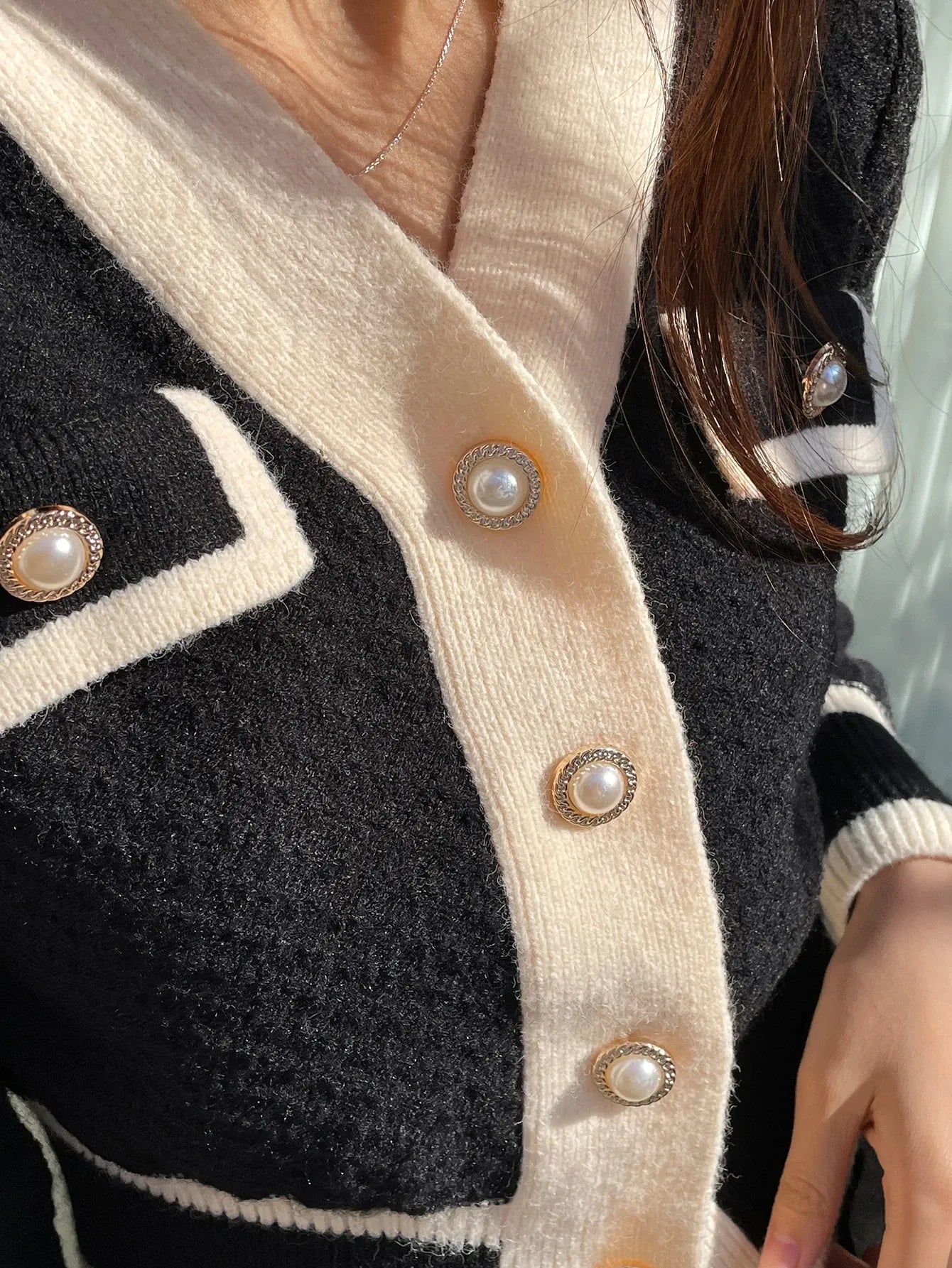Trim Button Front Cardigan