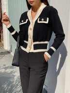 Trim Button Front Cardigan